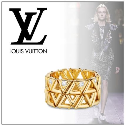 Louis Vuitton 2020 21AW Lv Volt Mesh Ring Yellow Gold And Diamonds Q9O69A 