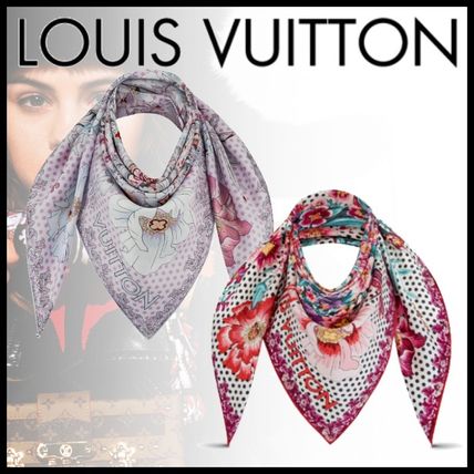 Louis Vuitton Flower Patterns Monogram Casual Style Silk Office Style 