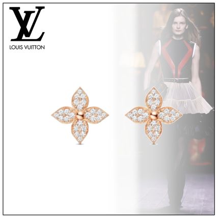 Louis Vuitton 2020 21AW Star Blossom Ear Studs Pink Gold And Diamonds Q96606 