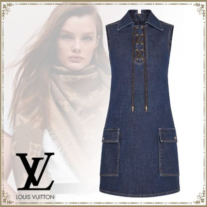 Louis Vuitton 2020 21AW Casual Style A line Blended Fabrics Sleeveless Plain Cotton 