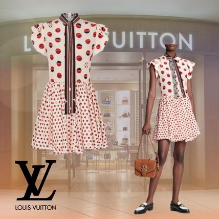 Louis Vuitton 2020 SS Monogram Mini Dress In Silk Crepe De Chine 1A842E 