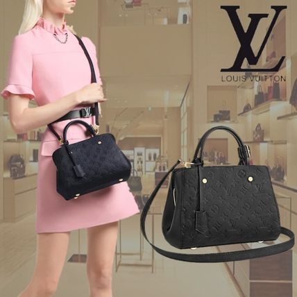 Louis Vuitton MONTAIGNE Casual Style Leather Elegant Style Totes 