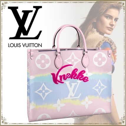 Louis Vuitton 2020 21AW Monogram Canvas Tie dye 2WAY Leather Totes 