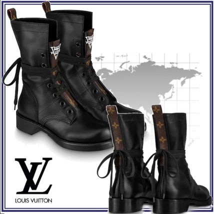Louis Vuitton 2020 Cruise Monogram Plain Leather Mid Heel Boots 
