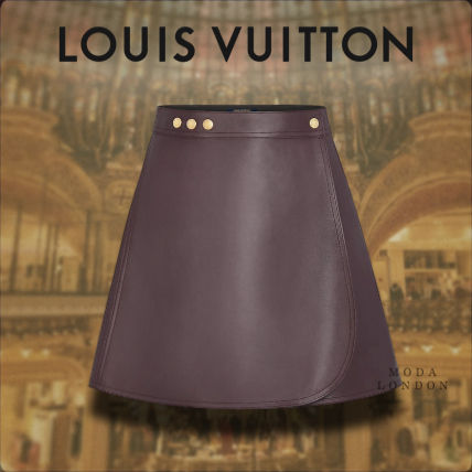 Louis Vuitton 2020 21AW Short Plain Leather Mini Skirts 