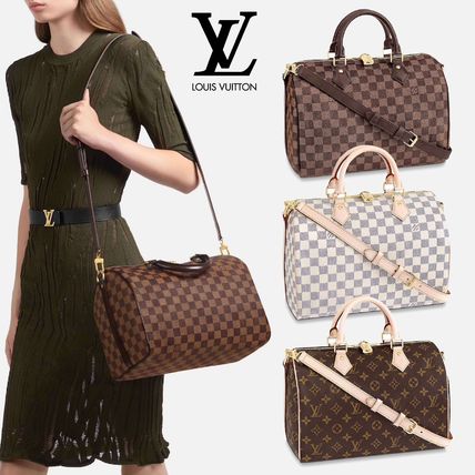 Louis Vuitton SPEEDY 2020 SS Monogram Casual Style Unisex Canvas 3WAY Plain Leather N41373 M41112 N41367 