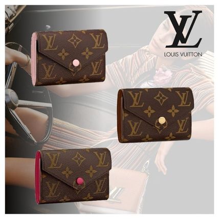 Louis Vuitton PORTEFEUILLE VICTORINE Monogram Leather Folding Wallet Logo Folding Wallets M41938 M62472 M62360 
