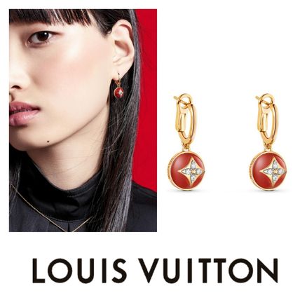 Louis Vuitton 2020 SS Party Style 18K Gold Office Style Elegant Style Earrings Q96899 