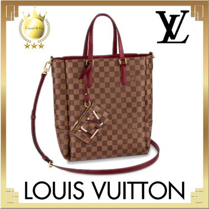 Louis Vuitton DAMIER 2020 SS Monogram Casual Style Canvas Bag in Bag A4 2WAY Leather 
