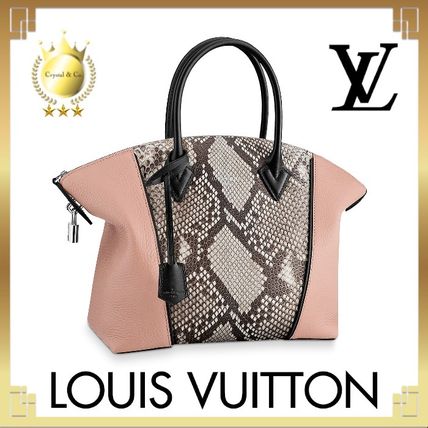 Louis Vuitton LOCKIT 2020 21AW Casual Style A4 2WAY Plain Leather Python Elegant Style 
