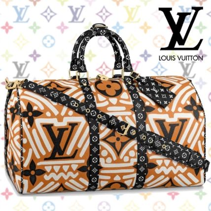 Louis Vuitton 2020 21AW Blended Fabrics 2WAY Leather Logo Boston  Duffles M45473 
