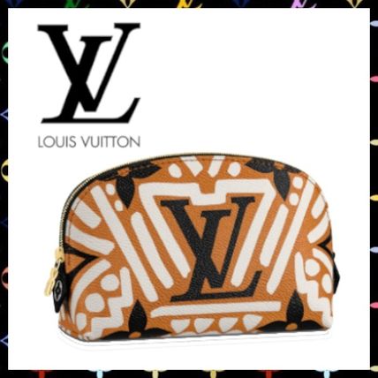 Louis Vuitton Monogram Unisex Logo Pouches  Cosmetic Bags 