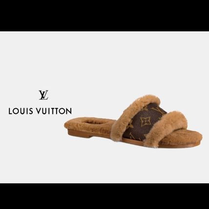 Louis Vuitton LOCKIT Monogram Casual Style Mules Sandals 