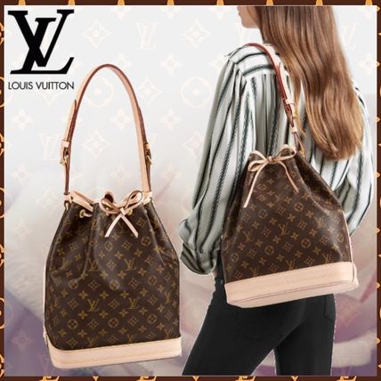 Louis Vuitton NOE Monogram Canvas Blended Fabrics Bi color Leather 