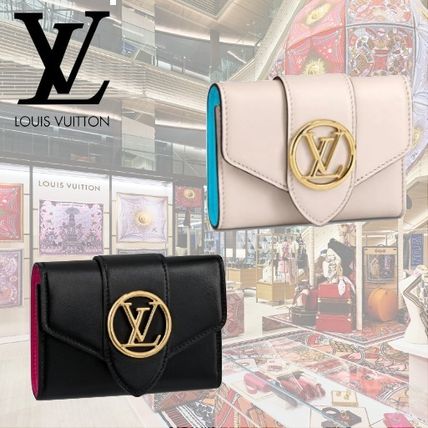 Louis Vuitton 2020 SS Plain Leather Folding Wallet Logo Folding Wallets M69175 M69176 