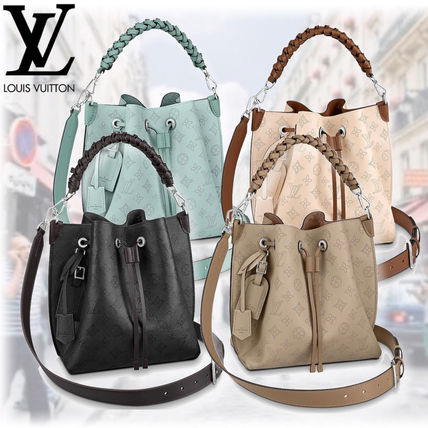 Louis Vuitton MAHINA 2WAY Leather Office Style Elegant Style Logo Totes M55906 M55801 M55800 M55799 