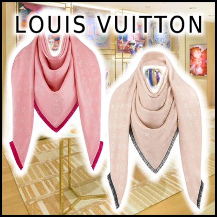 Louis Vuitton SO SOFT MONOGRAM SHAWL beige rosepop scarvesshawls knitfur M76083 M76082 