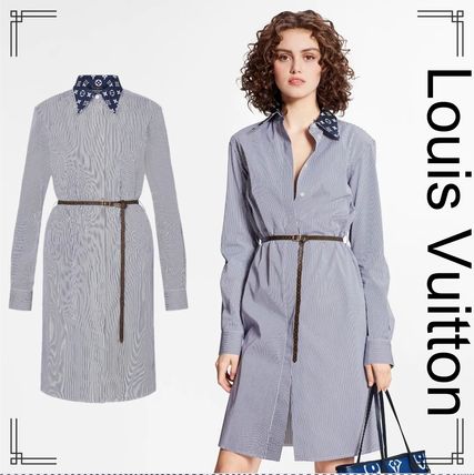 Louis Vuitton 2020 SS Casual Style Long Sleeves Plain Medium Elegant Style Dresses 1A7SER 