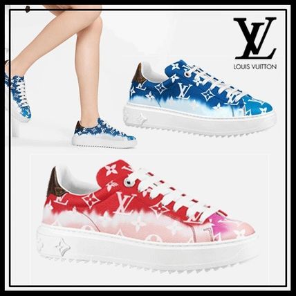 Louis Vuitton Monogram Plain Toe Rubber Sole Casual Style Tie dye Leather 1A7ULY 1A7UME 