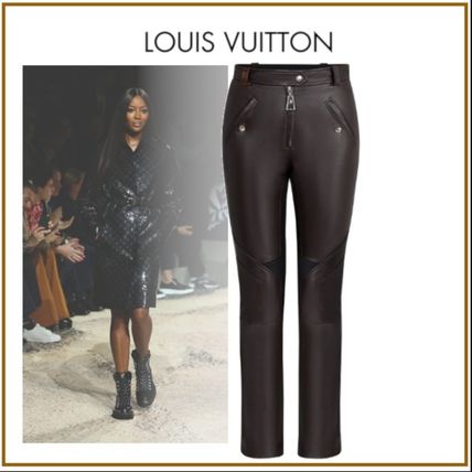 Louis Vuitton 2020 Cruise Blended Fabrics Plain Leather Long Elegant Style 