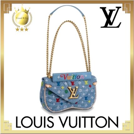 Louis Vuitton 2019 SS Monogram Casual Style Calfskin Denim 2WAY Chain Leather 