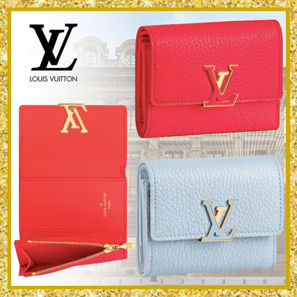 Louis Vuitton CAPUCINES 2020 SS Plain Leather Folding Wallet Long Wallet Small Wallet Logo M69061 M69069 