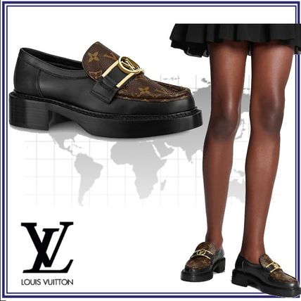 Louis Vuitton 2020 SS Monogram Casual Style Plain Leather Loafer  Moccasin Shoes 