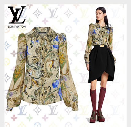 Louis Vuitton 2020 21AW Silk Long Sleeves Plain Medium Party Style Elegant Style 1A7TIR 