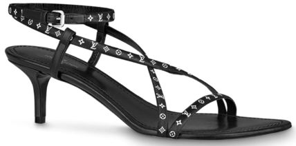 Louis Vuitton 2020 21AW Open Toe Leather Elegant Style Logo Heeled Sandals 