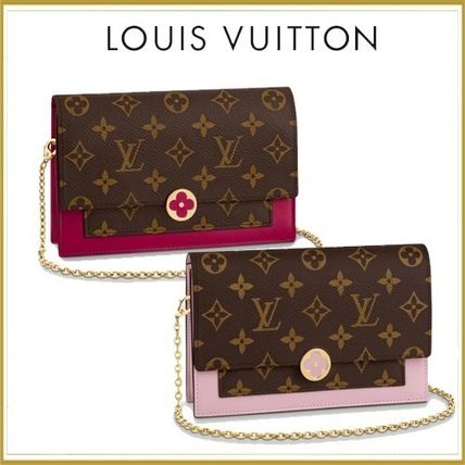 Louis Vuitton 2020 21AW Leather Chain Wallet Logo Long Wallets 