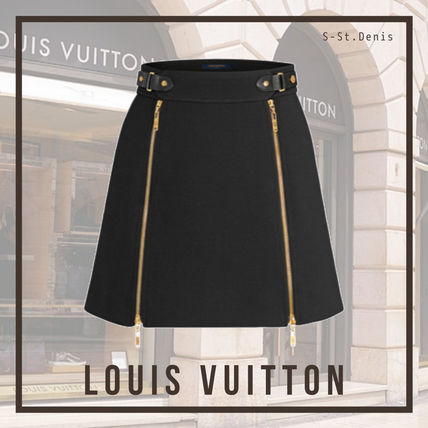 Louis Vuitton 2020 Cruise Short Wool Blended Fabrics Plain Mini Skirts 1A60XD 
