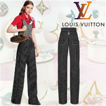Louis Vuitton Stripes Casual Style Wool Plain Elegant Style Pants 