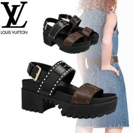 Louis Vuitton MONOGRAM 2020 SS Monogram Platform Rubber Sole Casual Style Leather 1A6655 