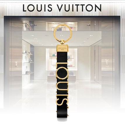 Louis Vuitton Plain Leather Logo Keychains  Bag Charms 