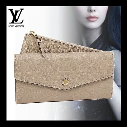 Louis Vuitton MONOGRAM EMPREINTE Monogram Plain Leather Logo Long Wallets 
