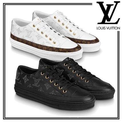Louis Vuitton MONOGRAM Monogram Platform Round Toe Rubber Sole Lace up Casual Style 1A87TM 1A87T6 