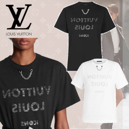 Louis Vuitton 2020 SS Crew Neck Short Unisex Blended Fabrics Street Style Chain 1A61L7 1A5TRN 