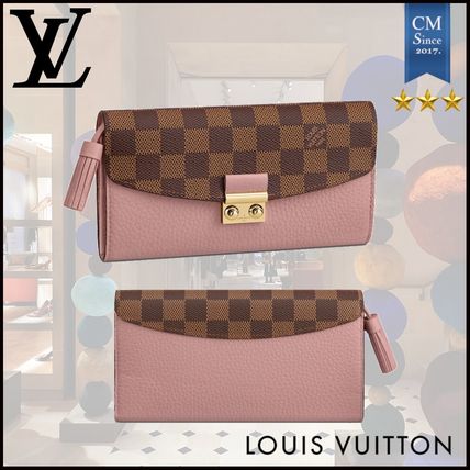 Louis Vuitton DAMIER 2020 SS Canvas Leather Logo Long Wallets 