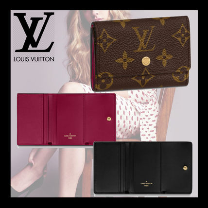 Louis Vuitton MONOGRAM Monogram Unisex Leather Folding Wallet Logo Folding Wallets 