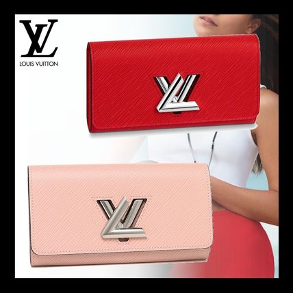 Louis Vuitton EPI Plain Leather Folding Wallet Logo Long Wallets 