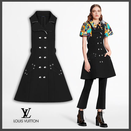 Louis Vuitton 2020 SS Short A line Wool Silk Blended Fabrics Sleeveless Plain 