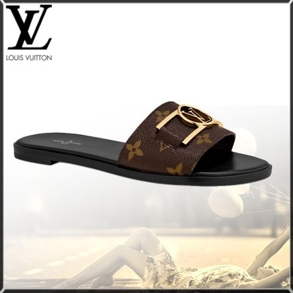 Louis Vuitton MONOGRAM Lock It Flat Mule 1A64MN 