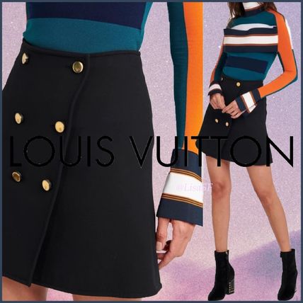 Louis Vuitton 2020 SS Short Wool Silk Blended Fabrics Plain Mini Skirts 