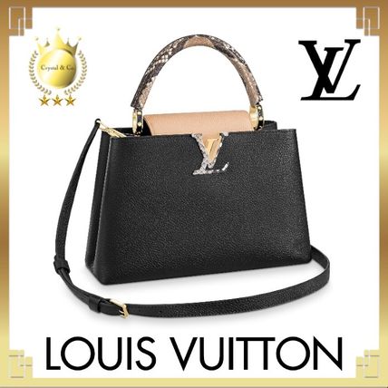Louis Vuitton CAPUCINES 2020 SS Casual Style Calfskin A4 Plain Leather Office Style Python 