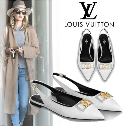 Louis Vuitton Plain Leather Logo Ballet Shoes 