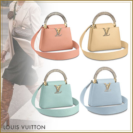 Louis Vuitton CAPUCINES 2WAY Plain Leather Party Style Python Elegant Style 