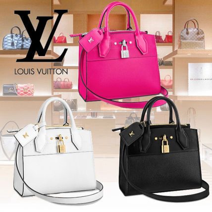Louis Vuitton CITY STEAMER 2WAY Plain Leather Logo Handbags M56896 M56897 M55639 