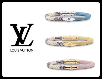 Louis Vuitton DAMIER AZUR Casual Style Blended Fabrics Leather Bracelets 