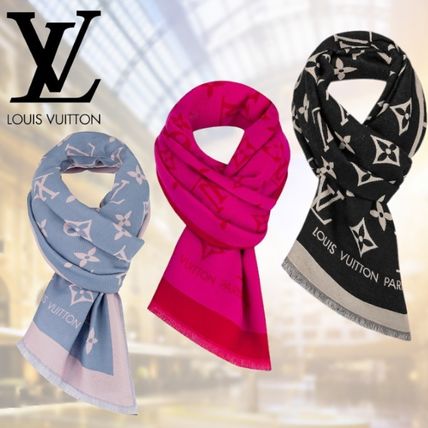 Louis Vuitton MONOGRAM 2020 Cruise Monogram Unisex Wool Silk Bi color Fringes Logo M76169 M76170 M76168 