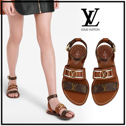 Louis Vuitton Casual Style Leather Party Style Elegant Style Logo Sandals